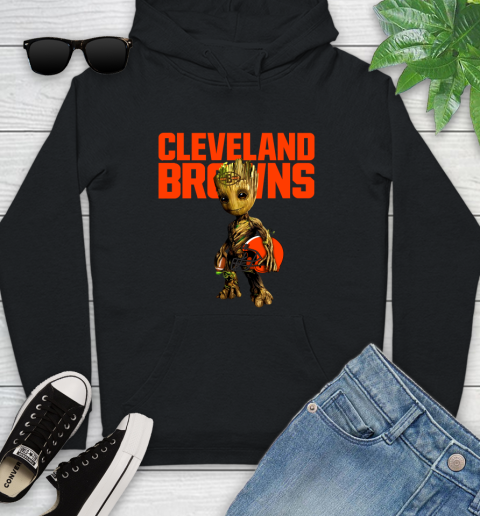 Cleveland Browns NFL Football Groot Marvel Guardians Of The Galaxy Youth Hoodie 2