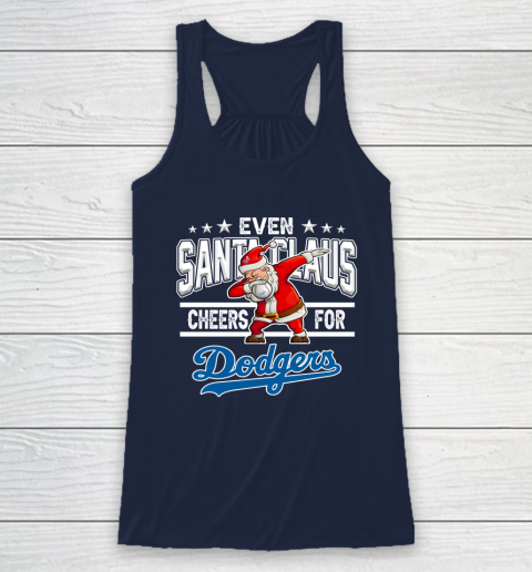 Los Angeles Dodgers Even Santa Claus Cheers For Christmas MLB Racerback Tank 8