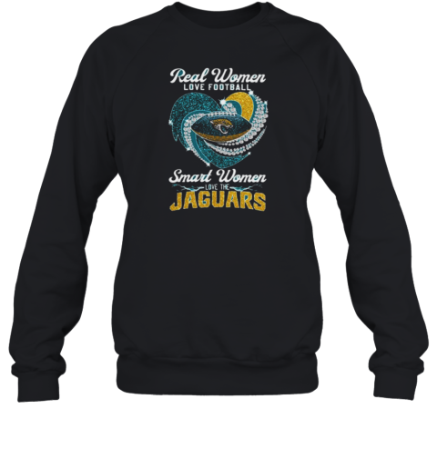 Real Women Love Football Smart Women Love The Jacksonville Jaguars Heart Diamond 2024 Sweatshirt