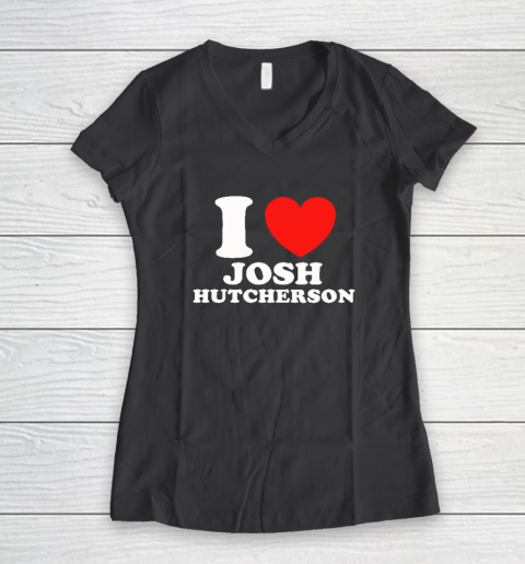 I Love Josh Hutcherson Women's V-Neck T-Shirt 4
