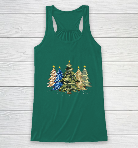Camo Print Christmas Trees with Camouflage Print Xmas Racerback Tank 5