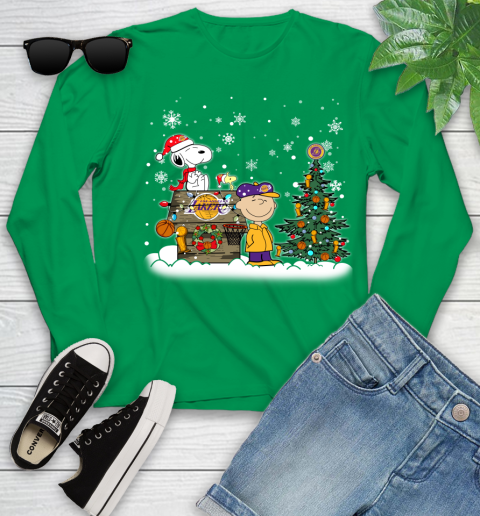 Los Angeles Lakers NBA Basketball Christmas The Peanuts Movie Snoopy Championship Youth Long Sleeve 7