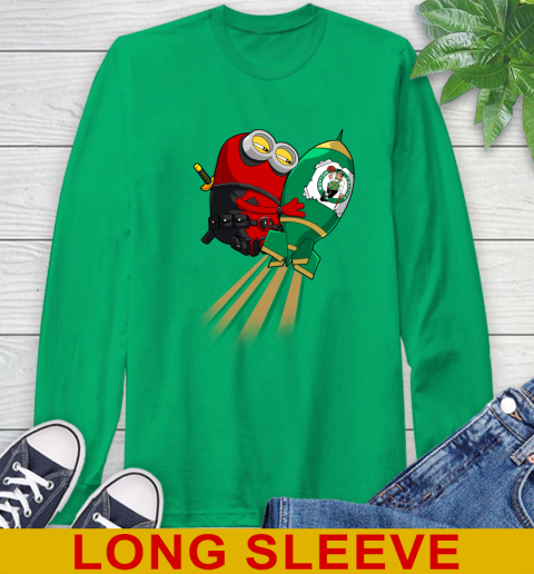NBA Basketball Boston Celtics Deadpool Minion Marvel Shirt Long Sleeve T-Shirt 8