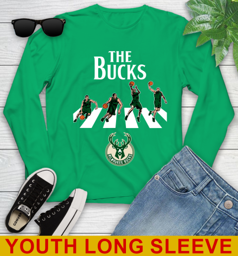 NBA Basketball Milwaukee Bucks The Beatles Rock Band Shirt Youth Long Sleeve 7