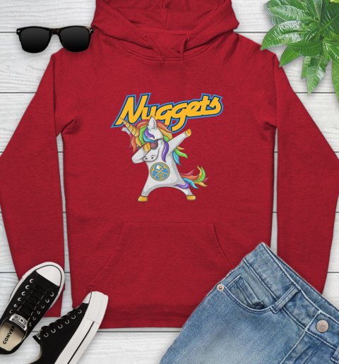 Denver Nuggets NBA Basketball Funny Unicorn Dabbing Sports Youth Hoodie 11