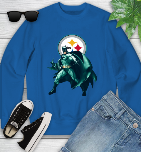 NFL Batman Football Sports Pittsburgh Steelers Youth Sweatshirt 8
