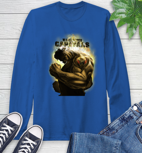 Washington Capitals NHL Hockey Hulk Marvel Avengers Sports Long Sleeve T-Shirt 10