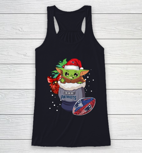 New England Patriots Christmas Baby Yoda Star Wars Funny Happy NFL Racerback Tank 8