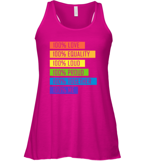 ix8e 100 love equality loud proud together 100 me lgbt flowy tank 32 front neon pink