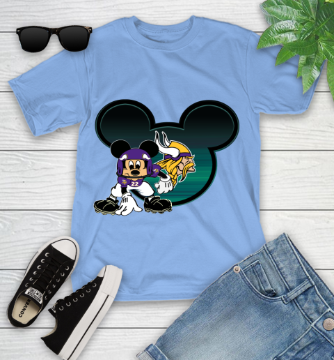NFL Minnesota Vikings Mickey Mouse Disney Football T Shirt Youth T-Shirt 11