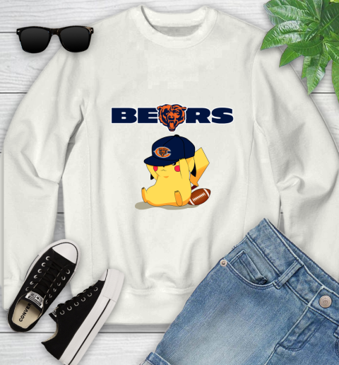 NFL Pikachu Football Sports Chicago Bears Youth Sweatshirt
