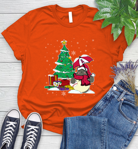 Los Angeles Angels MLB Baseball Cute Tonari No Totoro Christmas Sports Women's T-Shirt 3