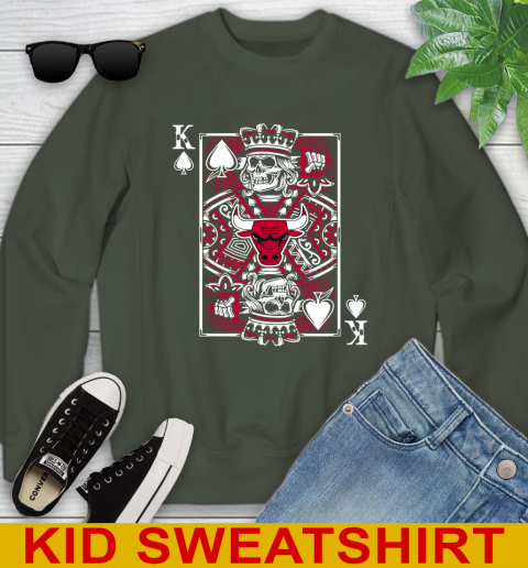 Chicago Bulls NBA Basketball The King Of Spades Death Cards Shirt Youth Sweatshirt 8