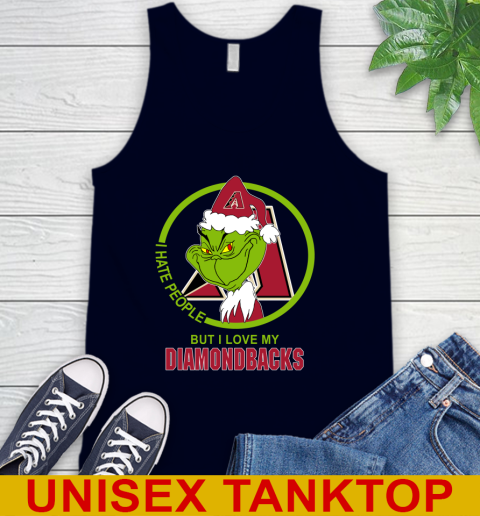 Arizona Diamondbacks MLB Christmas Grinch I Hate People But I Love My Favorite Baseball Team Tank Top 3