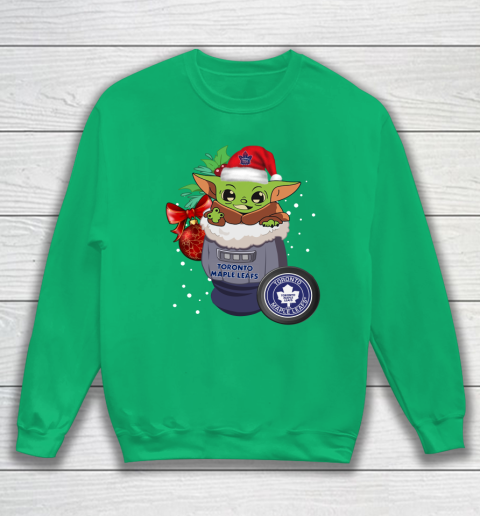 Toronto Maple Leafs Christmas Baby Yoda Star Wars Funny Happy NHL Sweatshirt 6