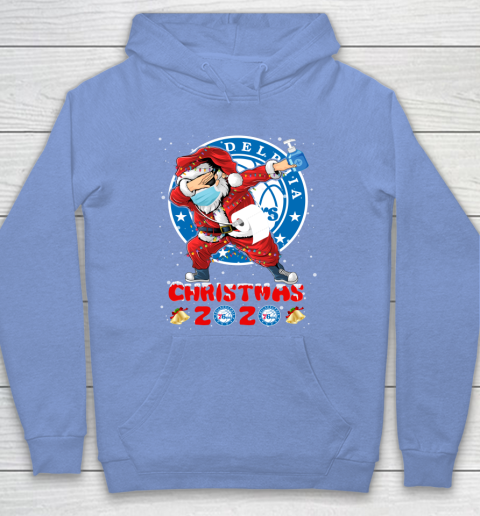 Philadelphia 76ers Funny Santa Claus Dabbing Christmas 2020 NBA Hoodie 8