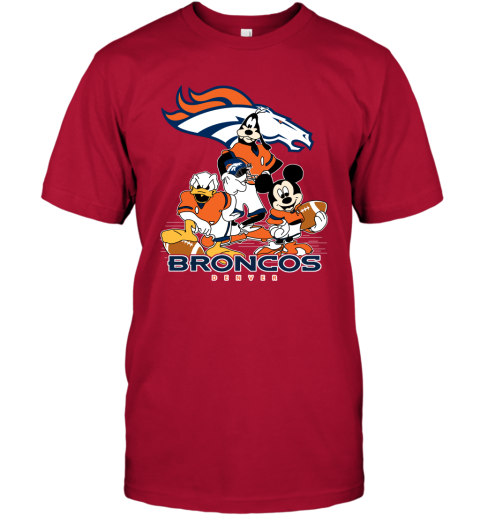 NFL Denver Broncos Mickey Mouse Donald Duck Goofy Football T Shirt -  Rookbrand