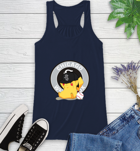 MLB Pikachu Baseball Sports Chicago White Sox Racerback Tank 12
