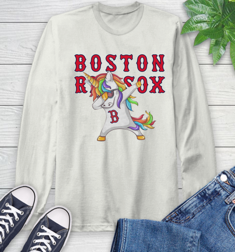 Boston Red Sox MLB Baseball Funny Unicorn Dabbing Sports Long Sleeve T-Shirt 12