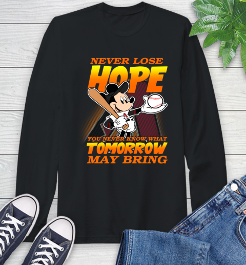Arizona Diamondbacks MLB Baseball Mickey Disney Never Lose Hope Long Sleeve T-Shirt