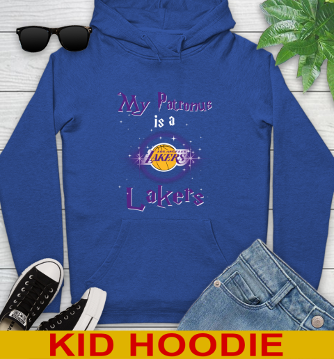 NBA Basketball Harry Potter My Patronus Is A Los Angeles Lakers Youth Hoodie - Image 11