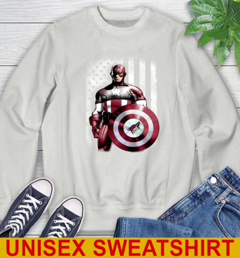 Arizona Coyotes NHL Hockey Captain America Marvel Avengers American Flag Shirt Sweatshirt 5