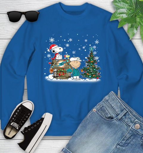NFL Miami Dolphins Snoopy Charlie Brown Christmas Football Super Bowl Sports Youth Sweatshirt 7