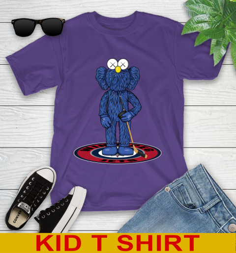 NHL Hockey Winnipeg Jets Kaws Bff Blue Figure Shirt Youth T-Shirt 4