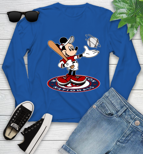 MLB Baseball Washington Nationals Cheerful Mickey Disney Shirt Youth Long Sleeve 11 MLB Baseball Washington Nationals Cheerful Mickey Disney Shirt Youth Long Sleeve - Image 11