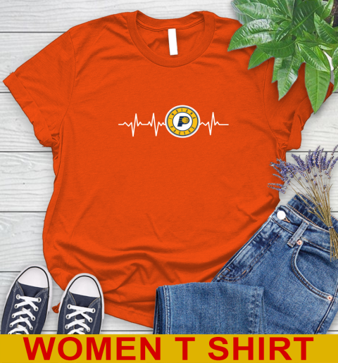 Indiana Pacers NBA Basketball Heart Beat Shirt Women's T-Shirt 3