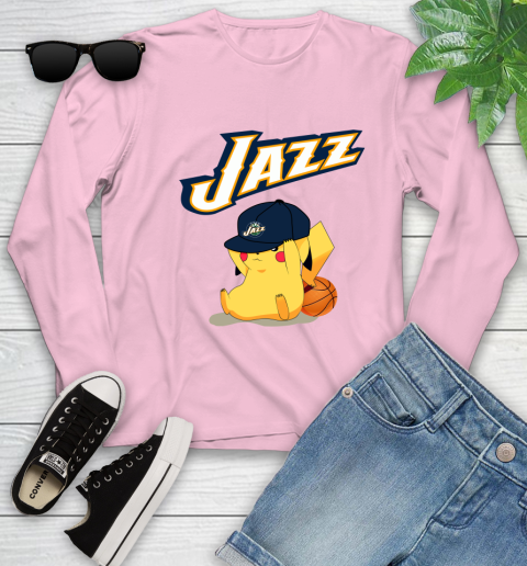 NBA Pikachu Basketball Sports Utah Jazz Youth Long Sleeve 10