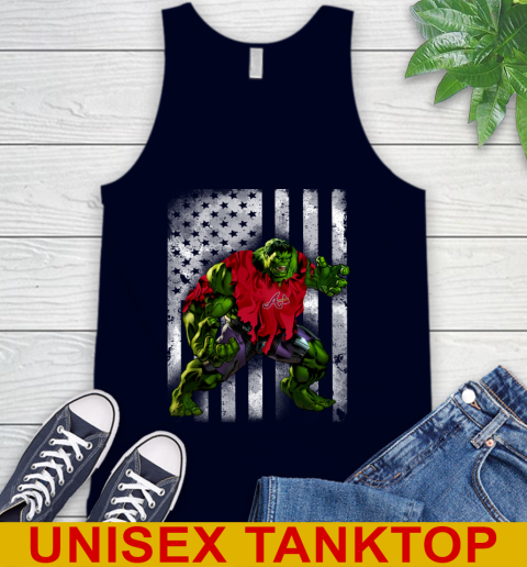 Atlanta Braves Hulk Marvel Avengers MLB Baseball American Flag Tank Top 2