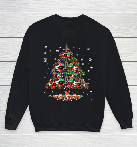 Dachshund With Christmas Tree Youth Sweatshirt