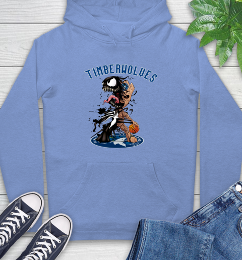 NBA Minnesota Timberwolves Basketball Venom Groot Guardians Of The Galaxy Hoodie 11