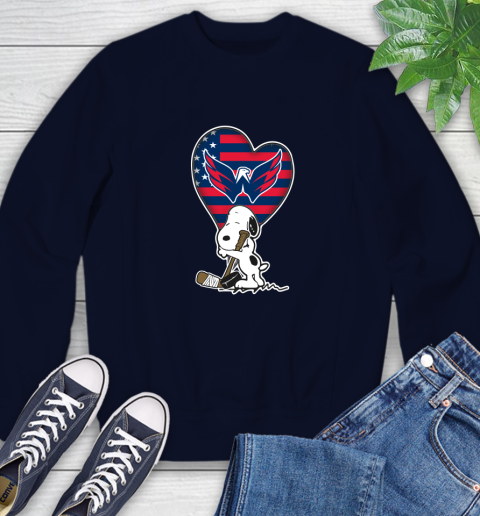 Washington Capitals NHL Hockey The Peanuts Movie Adorable Snoopy Sweatshirt 3