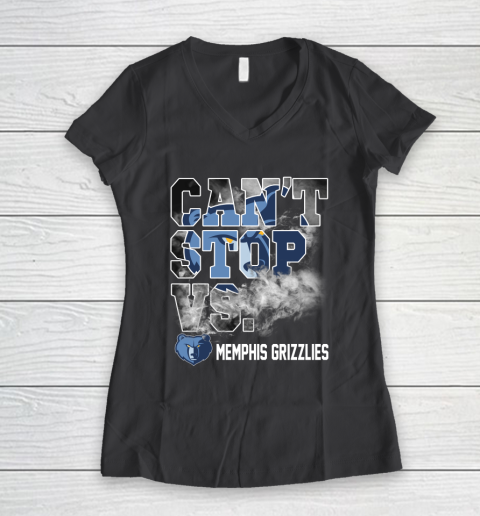 NBA Memphis Grizzlies Basketball Can't Stop Vs Women's V-Neck T-Shirt 6