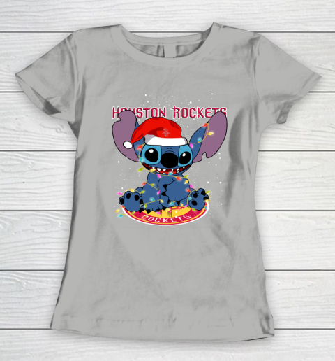 Houston Rockets NBA noel stitch Basketball Christmas Women's T-Shirt 8