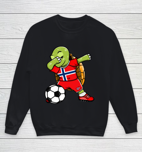 Dabbing Turtle Norway Soccer Fans Jersey Norwegian Football Youth Sweatshirt