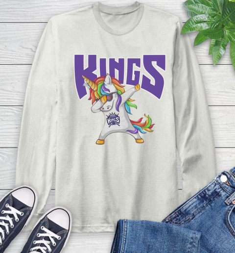 Sacramento Kings NBA Basketball Funny Unicorn Dabbing Sports Long Sleeve T-Shirt 12