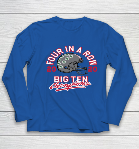 OSU 2020 Big Ten Champions 2020 Four In A Row Youth Long Sleeve 7