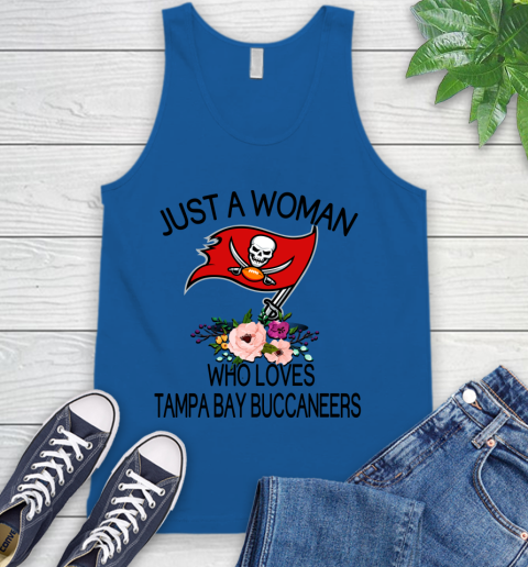 NFL Just A Woman Who Loves Tampa Bay Buccaneers Football Sports Tank Top 3