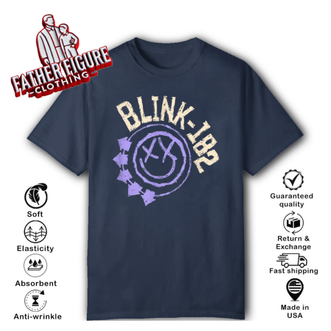 Official Blink-182 Purple Smiley Logo T-Shirt - Father