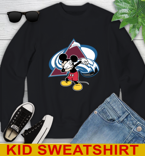 Colorado Avalanche NHL Hockey Dabbing Mickey Disney Sports Youth Sweatshirt 2