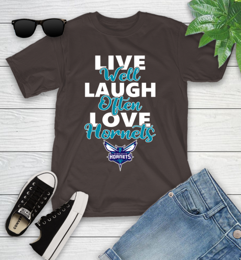 NBA Basketball Charlotte Hornets Live Well Laugh Often Love Shirt Youth T-Shirt 6