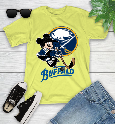 NHL Buffalo Sabres Mickey Mouse Disney Hockey T Shirt Youth T-Shirt 8