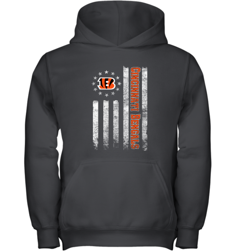 NFL American Flag Football Sports Cincinnati Bengals Youth Hoodie