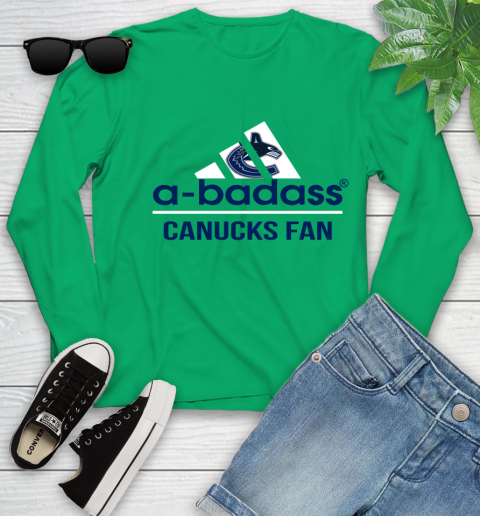 NHL A Badass Vancouver Canucks Fan Adidas Hockey Sports Youth Long Sleeve 7