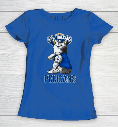 NBA Basketball My Cat Loves New Orleans Pelicans Women's T-Shirt 8