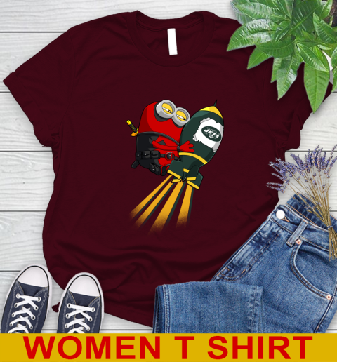 NFL Football New York Jets Deadpool Minion Marvel Shirt Women's T-Shirt 6
