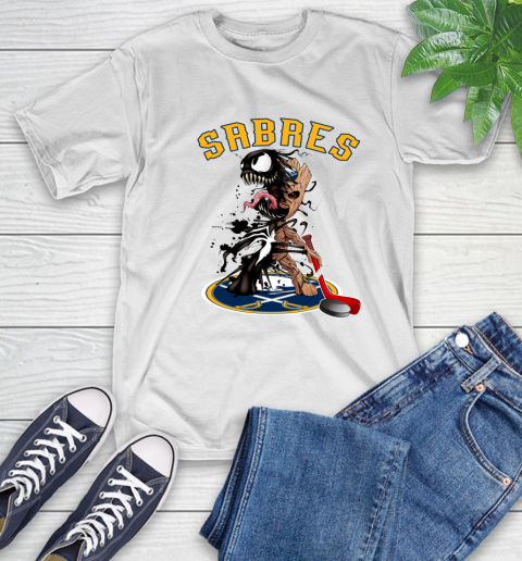 NHL Buffalo Sabres Hockey Venom Groot Guardians Of The Galaxy T-Shirt